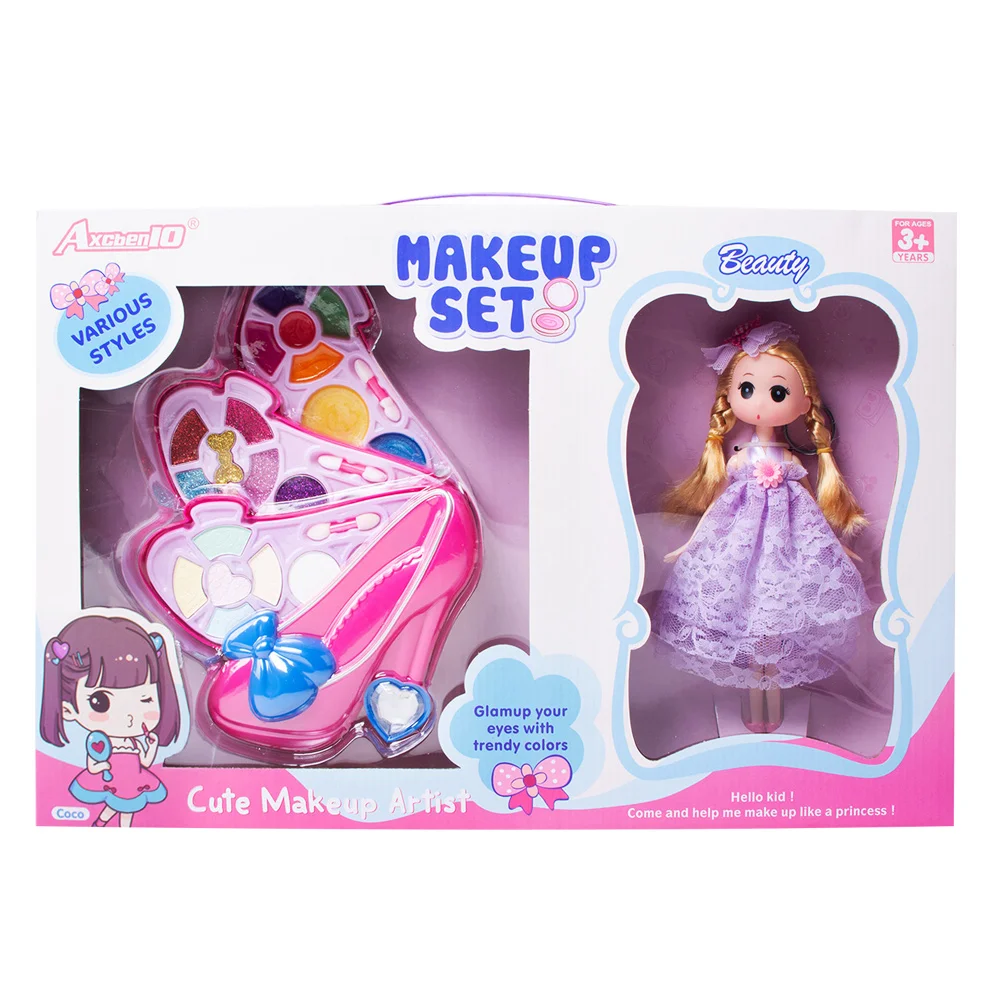 

HUANUO barbie make-up toys, multi-layer children's make-up, girl birthday gifts, DIY makeup toys, a variety of options