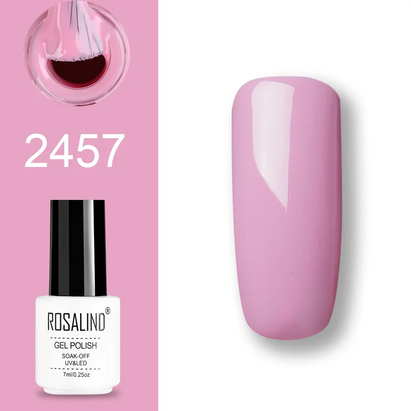 ROSALIND набор гель-лаков UV Vernis полуперманентный праймер верхнее покрытие 7 мл полигель-лак для маникюра - Цвет: GN21-ROSALIND