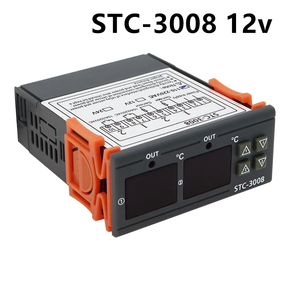Termostato Digital de temperatura, STC-3008, CC de 12V, 24V, 220V