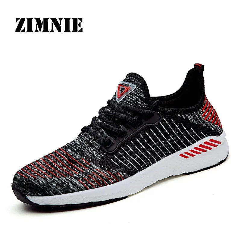 ZIMNIE, мужские кроссовки, Адаптивная обувь для бега, поглощающая ударные технологии, легкие спортивные кроссовки для фитнеса, женская обувь - Цвет: Black Red