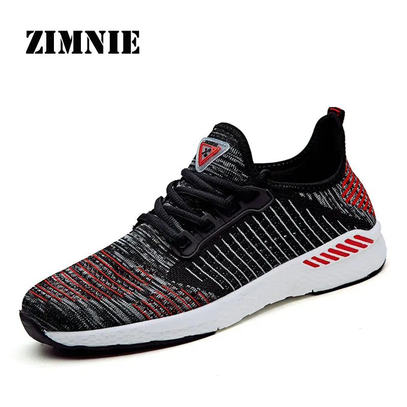 Black Red ZIMNIE, мужские кроссовки, Адаптивная обувь для бега, поглощающая ударные технологии, легкие спортивные кроссовки для фитнеса, женская обувь - Цвет: Black Red