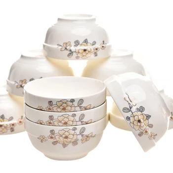 

Chinese Ceramic Bowl Household 4.5 Inch Rice Bowl Cutlery Set Microwave Noodle Bowl Salad Bowl Coconut Bowl Platos De Ceramica