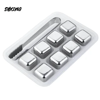

Whiskey Glass Metal Ice Cubes Chilled Stone Stainless Steel Ice Cubes Ice Quick Frozen Ice Cubes Whiskey Chilled