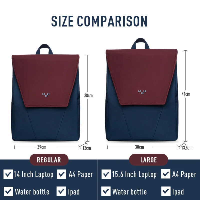 MAH YANG-HOUSE Travel Backpack 14"15" Laptop Bag Schoolbag for Men Women 600D Waterproof Backpack
