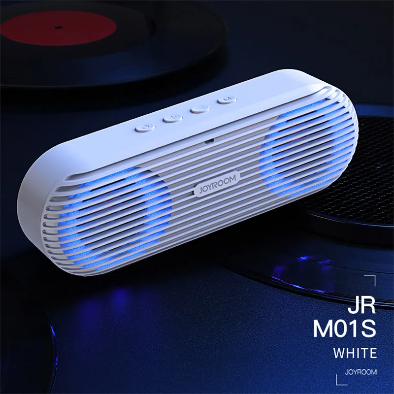 Joyroom Bluetooth динамик сабвуфер Портативный динамик s беспроводной динамик Bluetooth двойной рог стерео TF карта Bluetooth динамик - Цвет: Белый