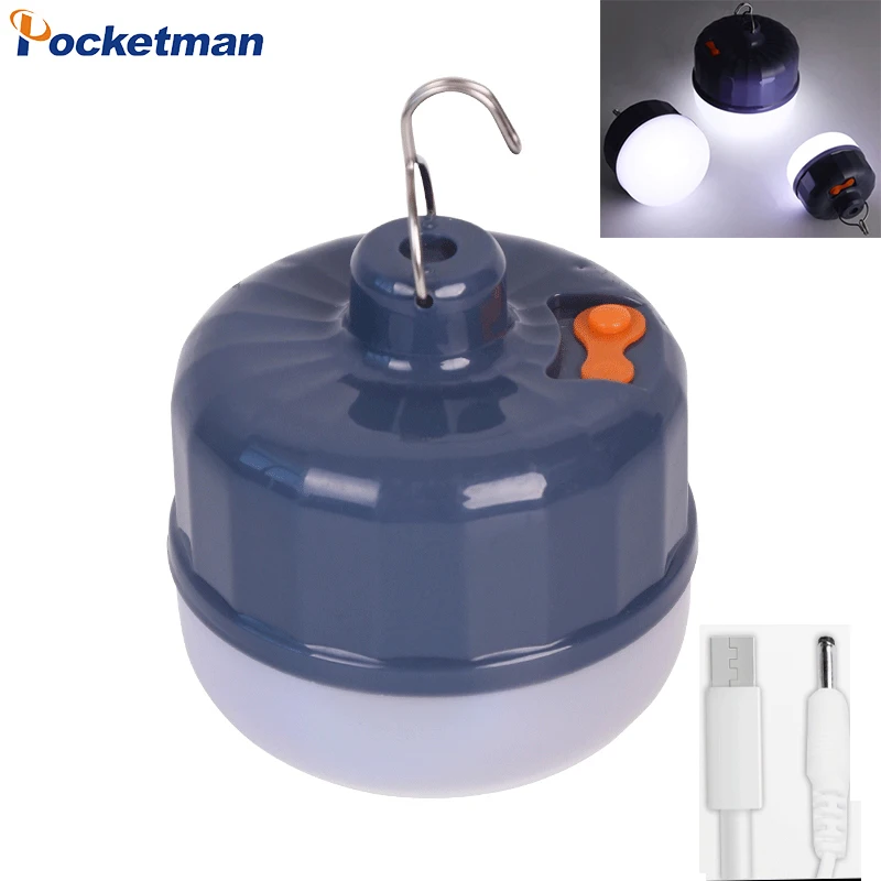 

LED Camping Light USB Rechargeable Bulb Emergency Lights Portable Tent Lamp Outdoor Camping Lantern BBQ Hanging Night Light