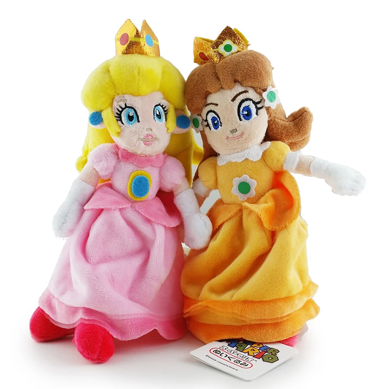 2 шт. Kawaii Супер Марио розовый желтый принцесса плюшевая игрушка аниме милые мягкие PP хлопковые куклы для детей подарок для детей