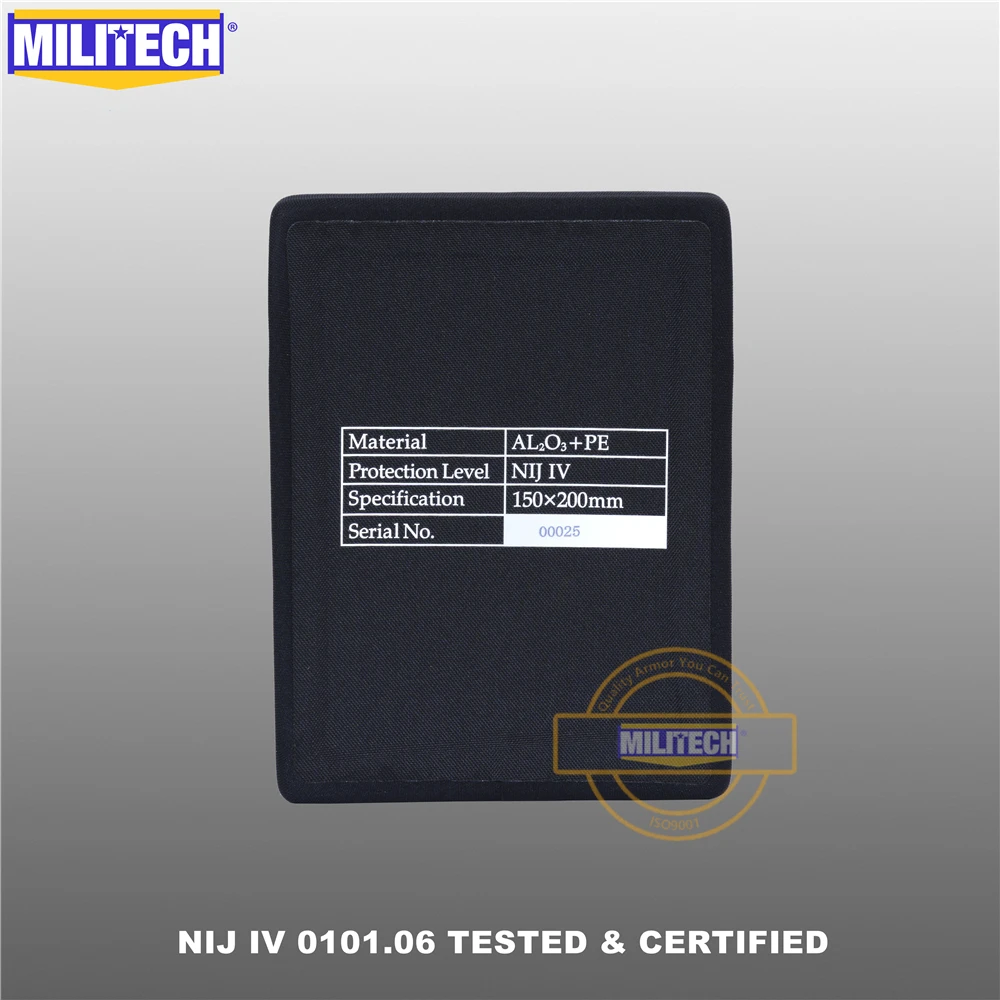 Пуленепробиваемая боковая пластина NIJ IV 0101 06 две части 6 &quotx 8&quot Оксид алюминия AL2O3