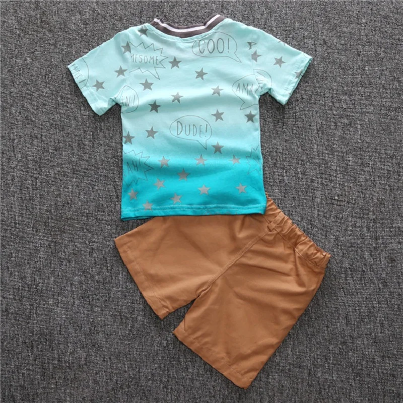 ST239 летняя одежда для мальчиков комплект одежды для мальчика шаблон Звезда футболка+ Штаны 2 шт./компл. для детей ясельного возраста одежда для мальчиков Детские комплекты одежды