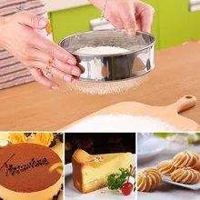 Круглая мука Сетчатое сито ручной просеивания сито глазурь сахарный шейкерный фильтр сито из нержавеющей стали, для выпечки инструменты для кухни