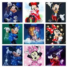 5D DIY Disney Mickey Mouse Magic Diamond Painting Full Square Round Rhinestone Cross Stitch Kits Home Decoration Girl's Gift
