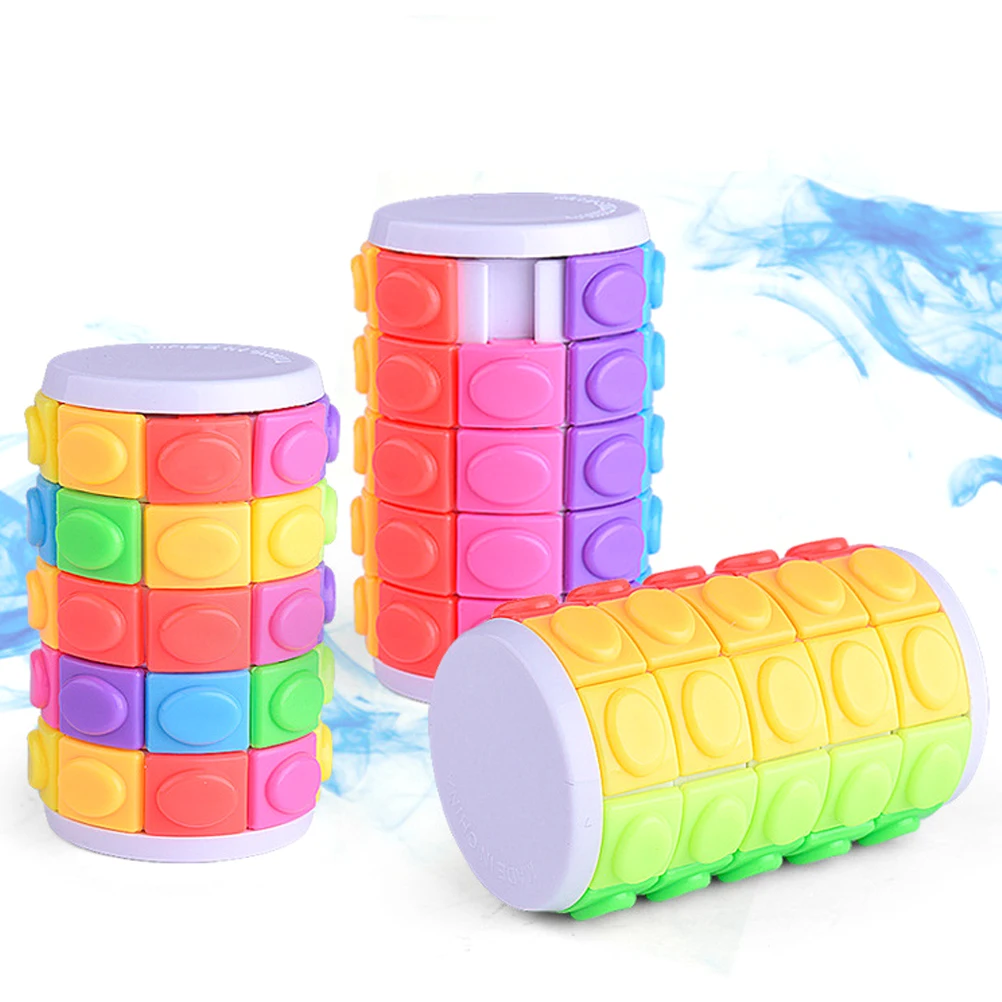 

3D Rotate Slide Babylon Tower Stress Cube Puzzle Toy Cube Kids Adult Color Cylinder Sliding Puzzle Sensory Toy