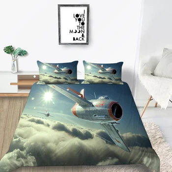 

Aircraft Bedding Set Valley Classic Fashionable 3D Print Duvet Cover King Queen Twin Full Single Double Unique Design Bed Set