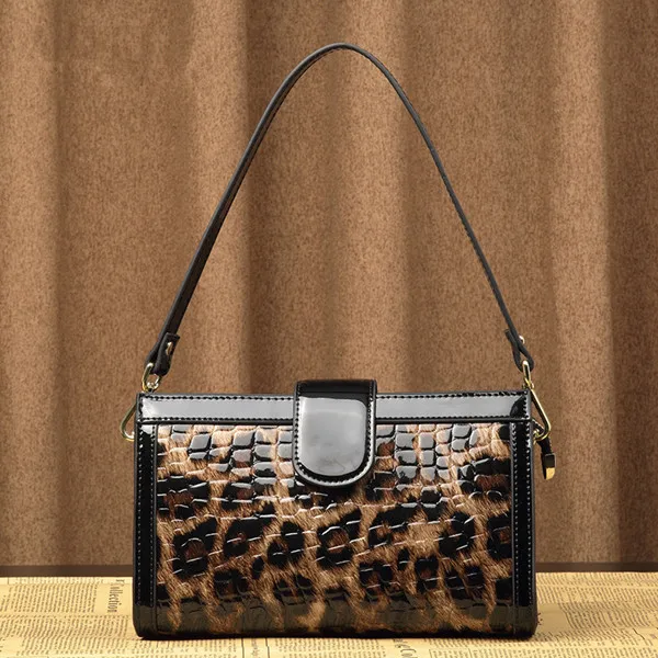 Leopard Женская сумка-клатч из натуральной кожи \ модные сумки с леопардовым принтом из воловьей кожи, женская сумка на плечо, женская сумка через плечо - Цвет: Leopard