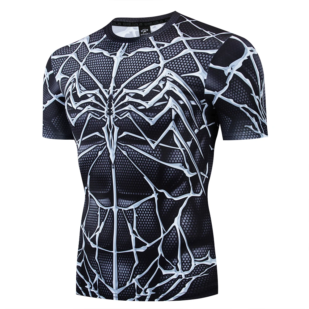 

Spider Man 3D Printed T shirts Men Compression Shirts Raglan Sleeve 2019 Short Sleeve Cosplay Costume Tops Male short Sleeve
