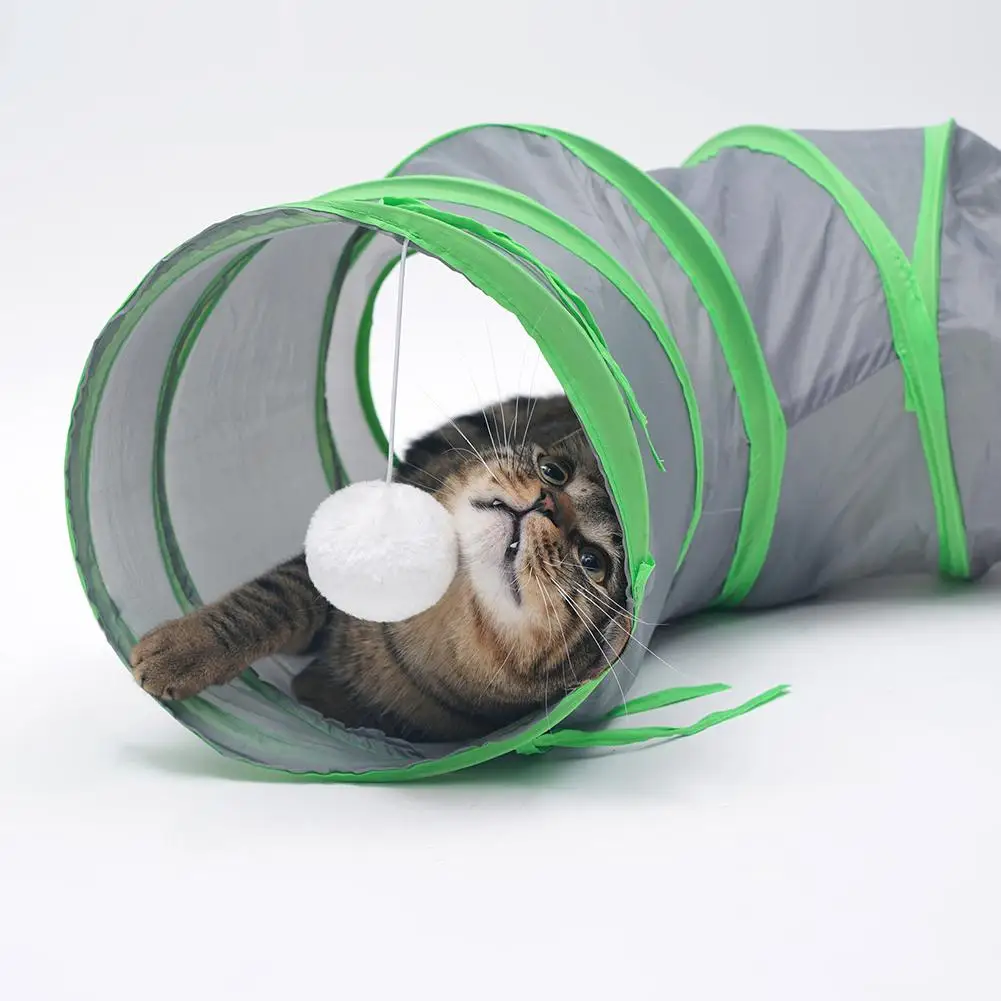 Tpsfocus кошачий туннель Складная забавная скрывающая игрушка «туннель» с подвесным шаром для питомца кота шиншиллы удобный пластиковый туннель