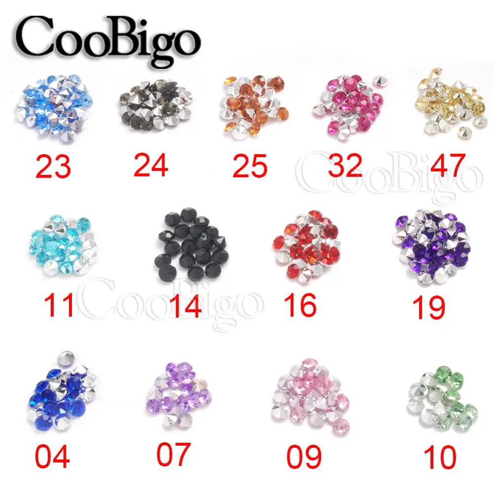 3000pcs 4mm Round Pointed Color Foiled Back Czech Crystal Rhinestones Jewels Faceted Glass Stone Nail Art Beads DIY Craft Parts