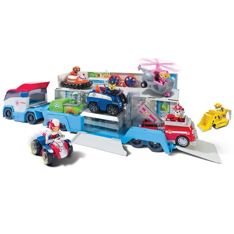 Paw Patrol игрушки набор спасательный автобус щенок Patrulla Canina Аниме фигурки Модель игрушки для детей Paw Patrol подарки на день рождения