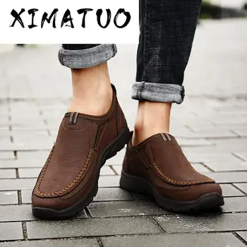 

Men Casual Shoes Leather Zapatos Brand 2020 Mens Loafers Moccasins Breathable Slip on Male Formal Driving Shoes Plus Size 39-48