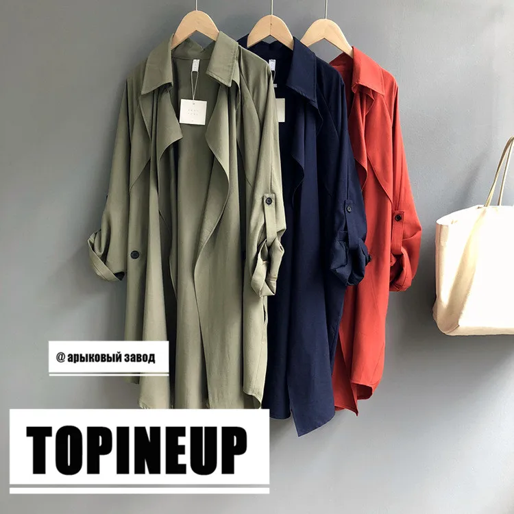 

Chic style collegue spring trench coats Plus size Female Irregular Leisure style overcoats