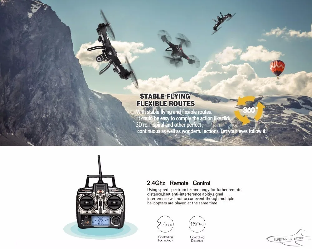 WLtoys Q303 профессиональные радиоуправляемые дроны квадроциклы 2,4 GHz 4CH 6 Axis режим фиксированной высоты RC Квадрокоптер самолет RTF с камерой дроны