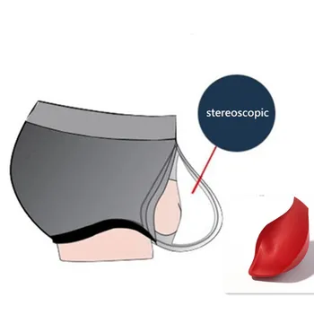 

Mens front padded underwear swim trunks three layers of sponge pad U convex cup enlarged shaping pad Protection and best partner