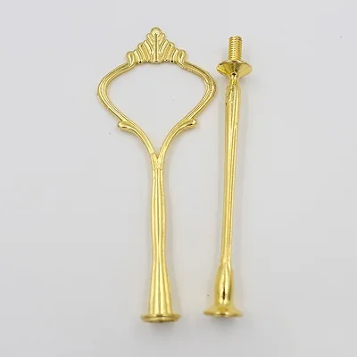 Golden 2layers Новая фурнитура, тарелка для торта, подставка, декор на свадьбу, день рождения, 2/3 ярусов, кекс, дессер, без тарелки, просто тарелка, подставка - Цвет: Golden 2layers