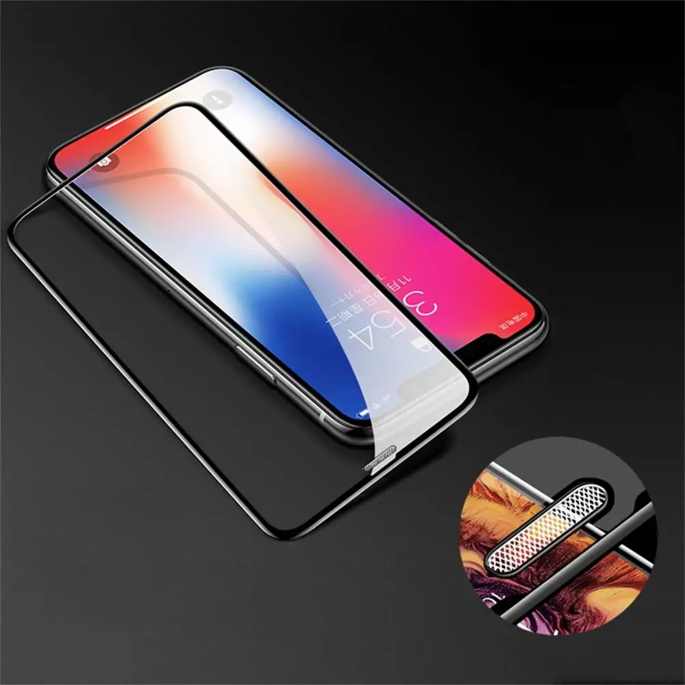 Чехол для iPhone X XS XR XS Max 11 Pro Max 11Pro 11 Защитная пленка для экрана JOYROOM 2.5D HD полноэкранная Пылезащитная пленка из закаленного стекла - Цвет: Black