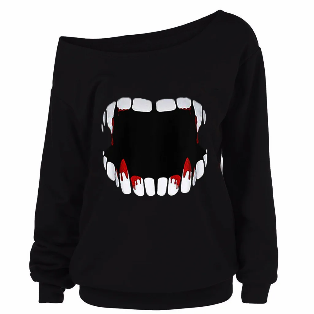 ALALY Autumn and Winter Halloween Clothes For Women long sleeve Tops Women Blouse Fall 2020 Women Clothes day of the dead