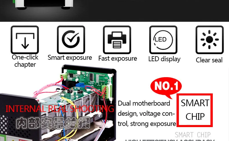 Máquina de Gravação com Selo Pequeno de Exposição Máquina de Publicidade Fotossensível Equipamento Gráfica Automática 6 Computador e Escritório