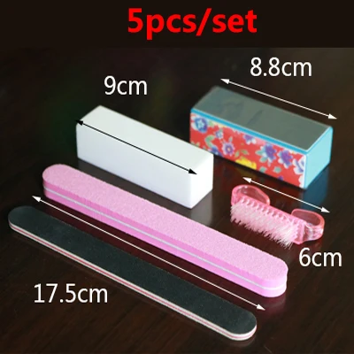 5pcs style 7 Пилка для ногтей, буферный Набор для пилок для ногтей, профессиональная губка, полировщик для ногтей, Полировочная пилка для маникюра, инструмент для шлифовки ногтей - Цвет: 5pcs style 7