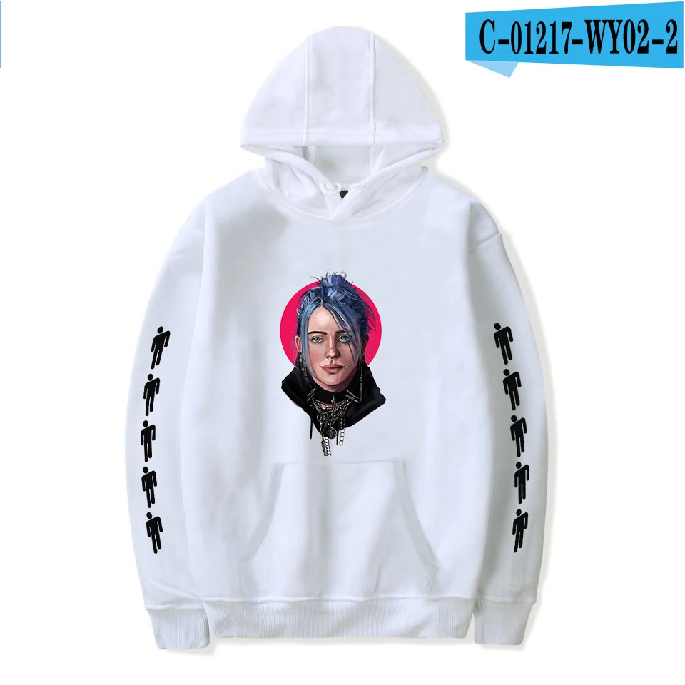 As picture Billie Eilish, женские, мужские Толстовки, Толстовки, Хит, худи для девочек, осень, Харадзюку, хип-хоп, модные женские черные пуловеры с капюшоном - Цвет: As picture