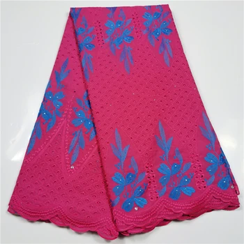 

Swiss voile lace fabric with stones cotton african lace fabric high quality lace for wedding dress 5yards