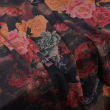 Цифровая живопись все шелковые атласные ароматные облака Пряжа Ткань шелк фиброин креп атласная скопическая шелковая ткань