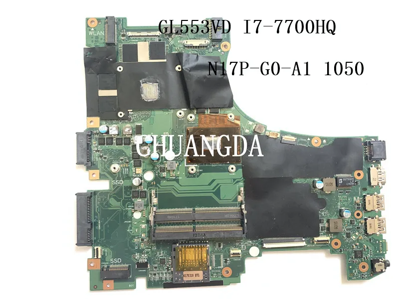 

GL553VD Laptop Motherboard For Asus ROG GL553VE GL553V FX53VD ZX53V Original Mainboard I7-7700HQ GTX1050-4G