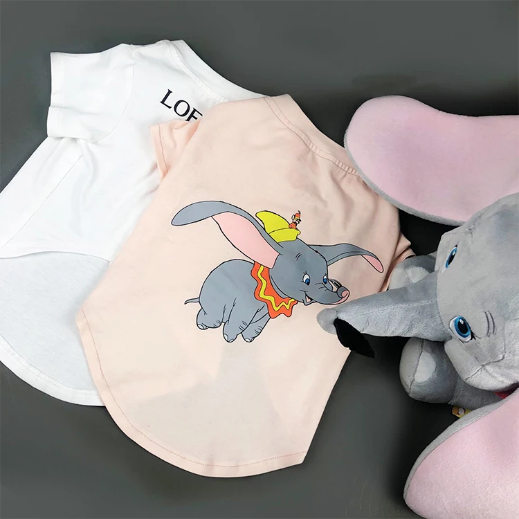 Одежда для собак Dumbo жилет хлопковая Футболка щенок плюшевый Шнауцер Bomei law fighting cat Короткий рукав Чихуахуа кошка одежда для домашних животных