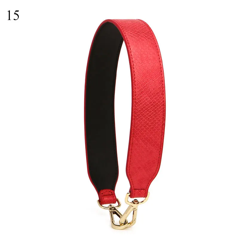 15 Fashion PU Leather Bag Strap Female Handles For Shoulder Bags Solid Color/Leopard Printed Belt Accessories for Women Handbag - Цвет: 15