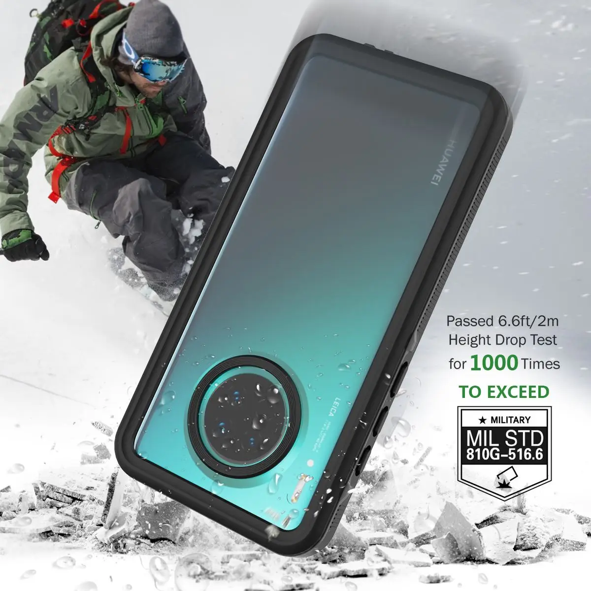 Для huawei mate 30 Водонепроницаемый чехол 360 градусов Водонепроницаемый чехол с защитой от пыли узор в горошек защитный чехол с Плавучестью Lanyar