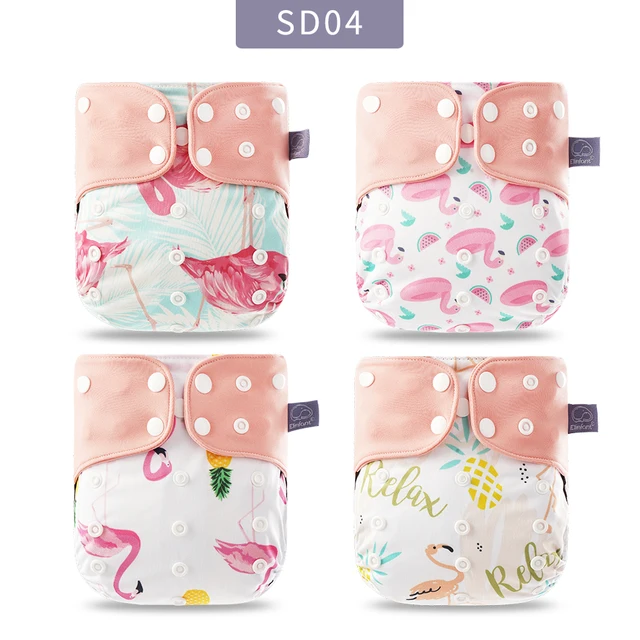 Elinfant Panties Baby Diapers Reusable Nappies 4 Pcs/Set New Fashion Style Mother Kids Waterproof  Pocket Diaper All In One Size SD04-only diaper