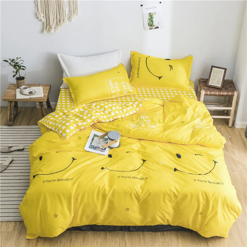 

Printed Solid bedding sets Home Bedding Set 3-4pcs High Quality Lovely Pattern with Star tree flower