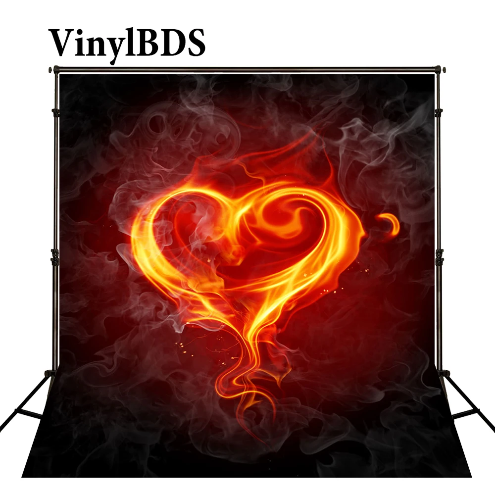 VinylBDS 10x10 футов Красный Романтический День Святого Валентина фоны пламя любовь