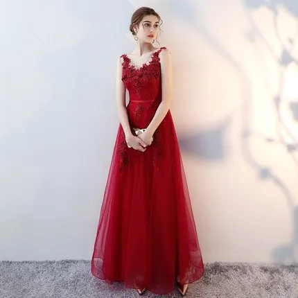 

Dress for Toast Bride 2019 New Style Long Women's Bride Marriage Engagement Back Door Service Slim Fit Slimming Banquet Evening