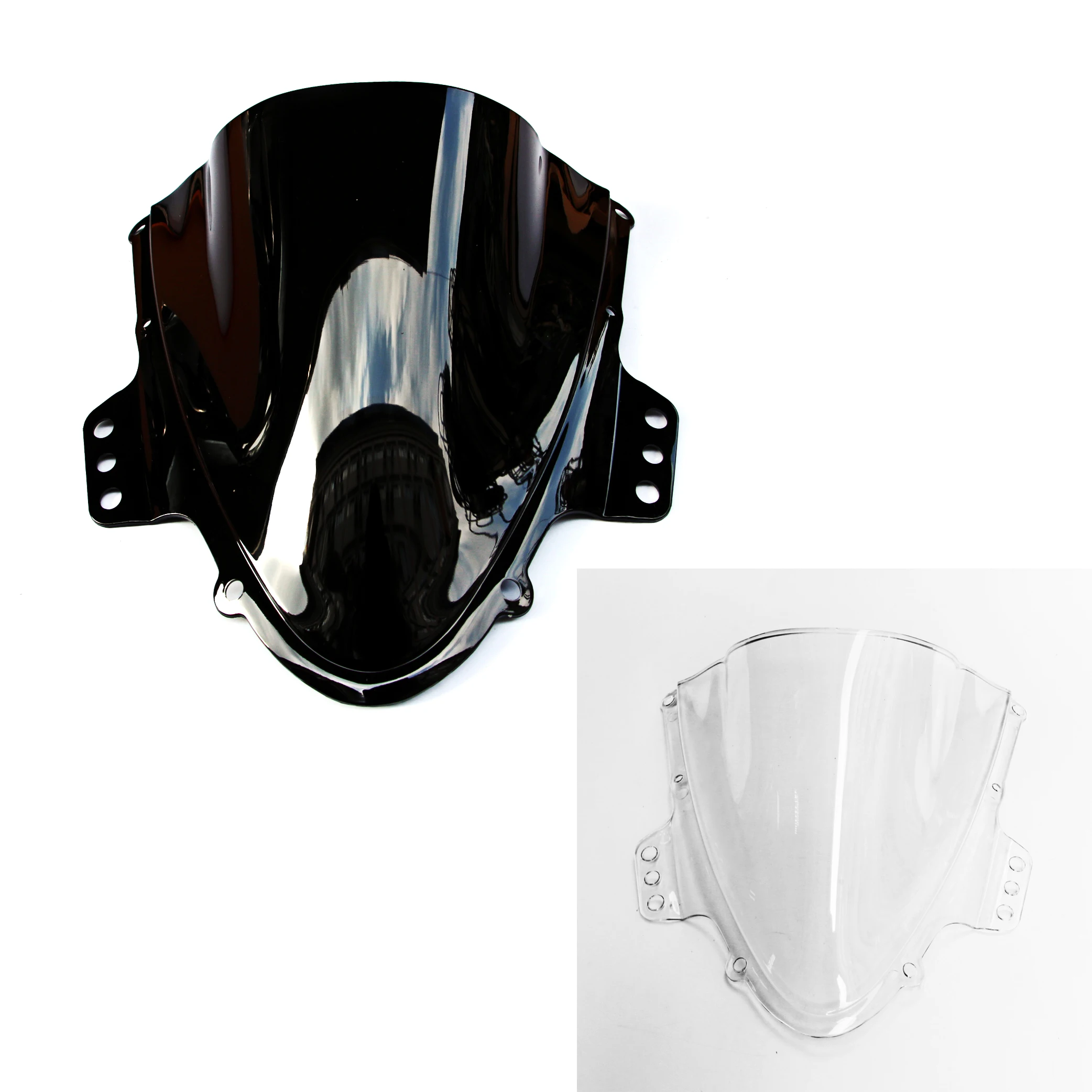 Черный/прозрачный ветровое стекло двойной пузырь для GSXR1000 2005-2006 K5