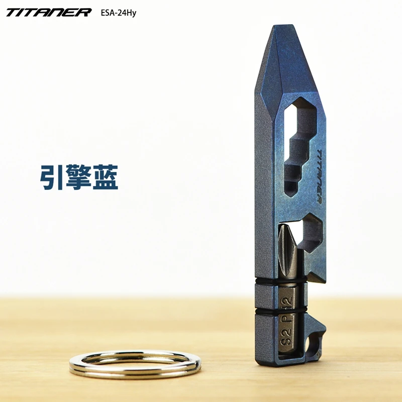 Blue EDC титановый сплав выживания Кемпинг Туризм Открытый Пряжка-открывашка гаечный ключ Отвертка многофункциональные карманные EDC инструменты - Цвет: Blue