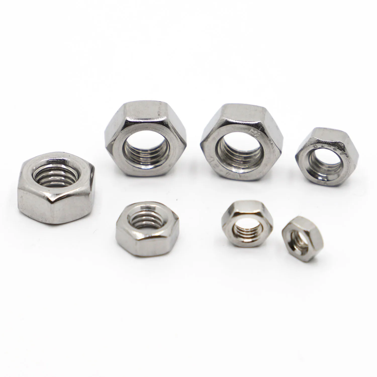 Hexagon Hex Nuts Metric DIN934 M1 M1.2 M1.4 M1.6 M2 M2.5 M3 M4 M5 M6 M8 M10 M12 M14 M16 M18 M20 M22 M24 Stainless Steel Hex Nuts