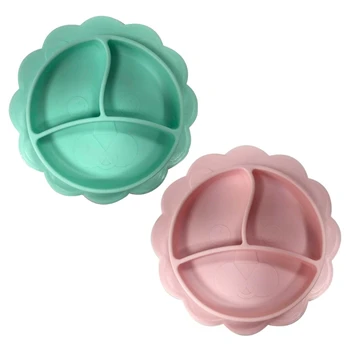

Food Grade Silicone Cartoon Lion Baby Divided Sucker Bowl Feeding Dish Tableware GXMB
