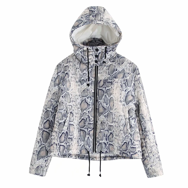 

Women's jacket za 2019 animal snake skin print Winter jacket women padded coat parkas jaqueta feminina Korean women chaqueta