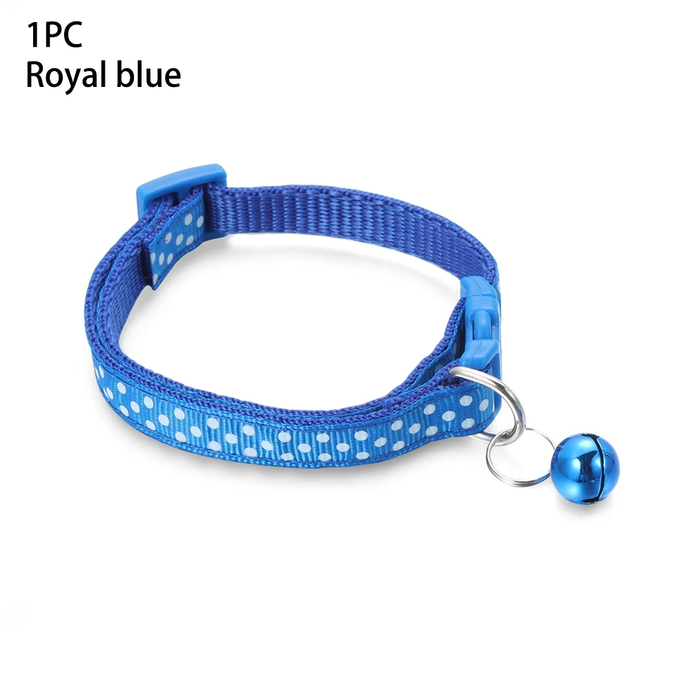 royal blue 1 шт. нейлоновые регулируемые пряжки ошейники для собак и кошек с колокольчиком котенок щенок ожерелье кулон аксессуары для кошек быстросъемные товары для домашних животных - Цвет: royal blue