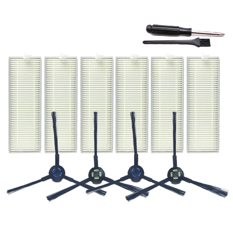 

1 Set Robot Vacuum Cleaner Parts Side Brushes+Filter Net+Cleaning Brush for Chuwi Ilife A7 A9 Robotic Cleaner Sweeping Robot