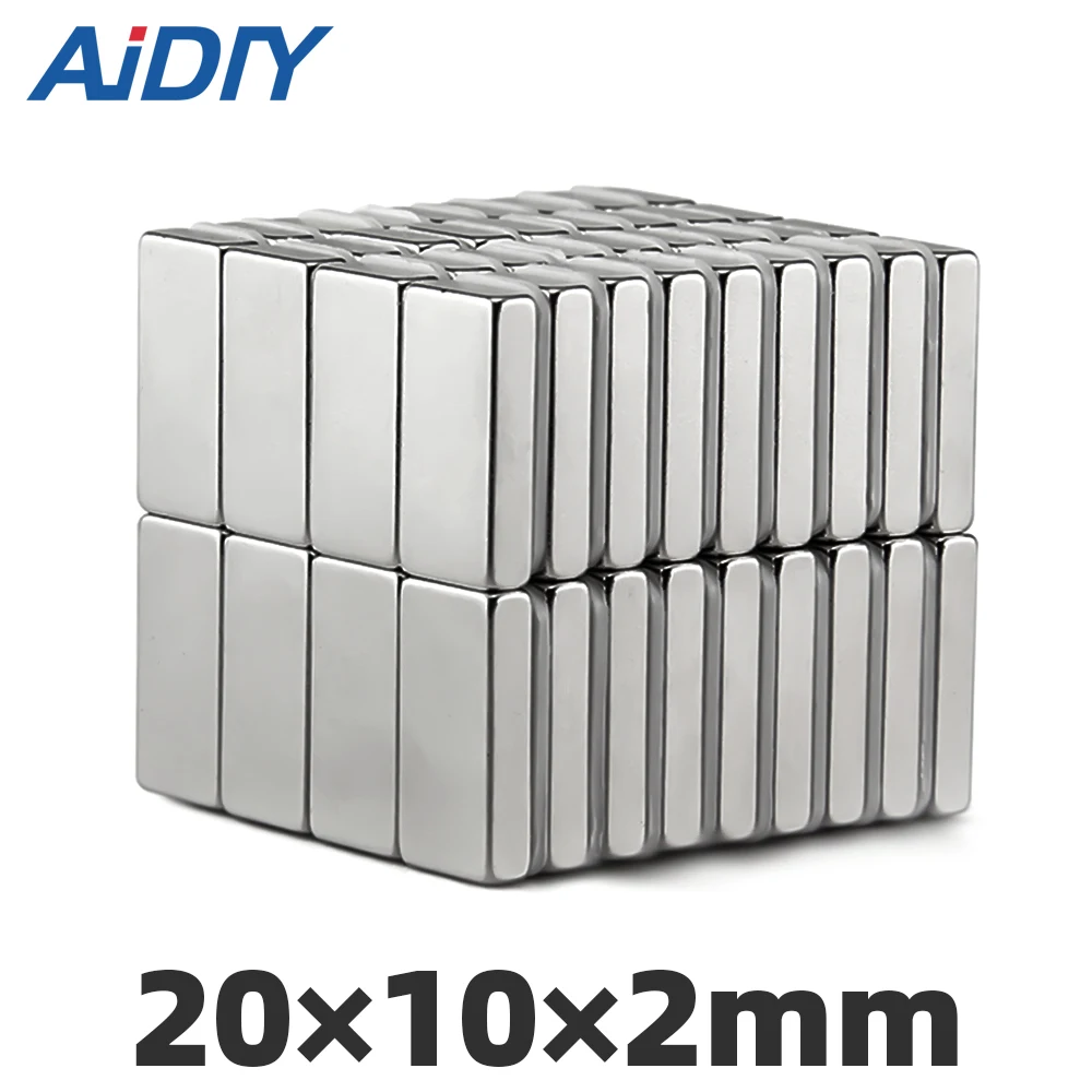 50/100 штук 20x10x2 мм сильные прямоугольные неодимовые магниты Постоянный NdFeB маленькие супер мощные магниты 20*10*2 мм